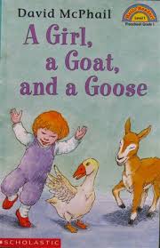 The illustrated cover of a Girl, A Goat and A Goose