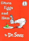 A book cover Illustration of Green Eggs and Ham