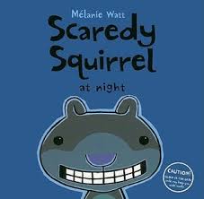 A book cover Illustration of Scaredy Squirrel
