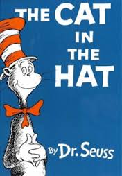 A book cover Illustration of The Cat in the Hat