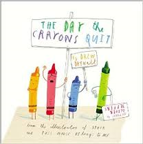 A book cover Illustration of The Day the Crayons Quit